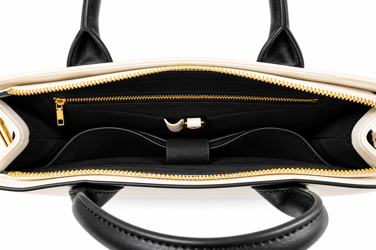 Vegan Office Bag Christine - Black & White