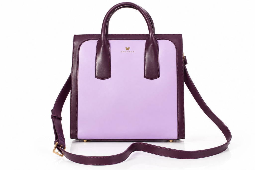 Vegan Office Bag Christine Light Violet & Plum