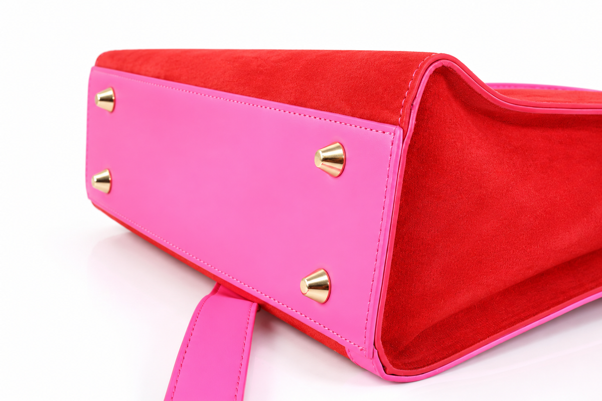Vegan Office Bag Christine Vivid Pink & Red