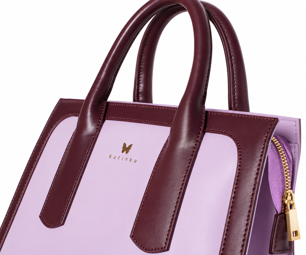 Vegan Office Bag Christine Light Violet & Plum